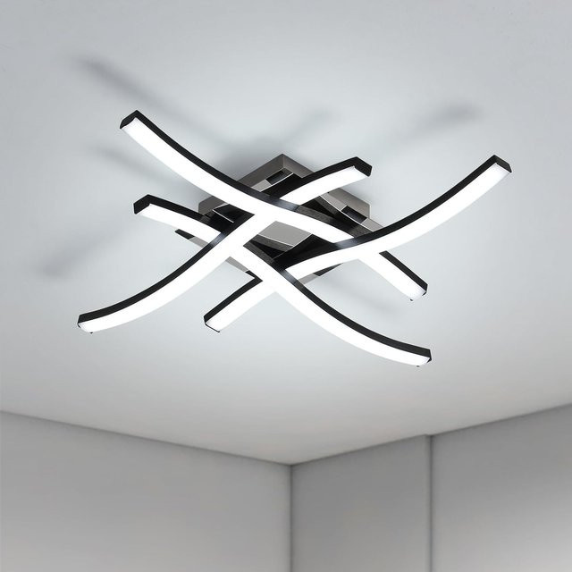 Mckalen Moderne LED-Deckenleuchte mit gebogenem Design und integrierten LED-Platinen in Kaltweiß - Bild 1