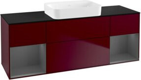 V&B Waschtischunterschrank Finion mit Wandbeleuchtung, Lackiert, B/H/T: 160 x 60,3 x 50,1 cm - Bild 1