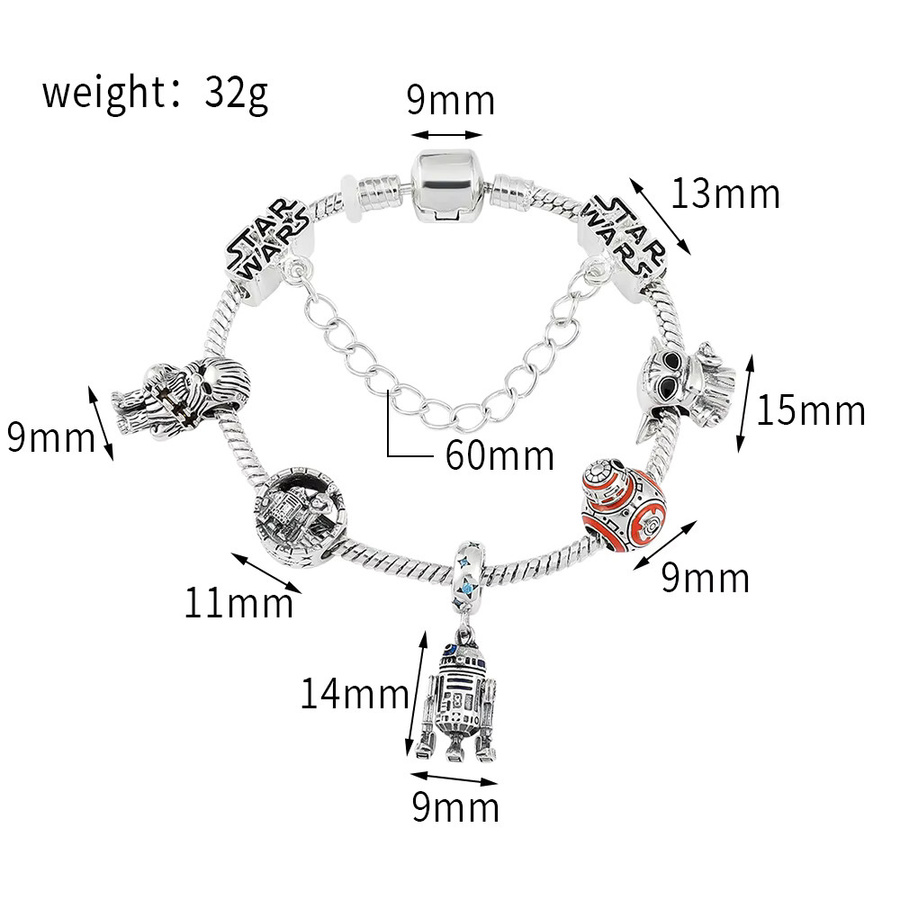 Star Wars Charm-Armband, Silber, Unisex - Bild 3