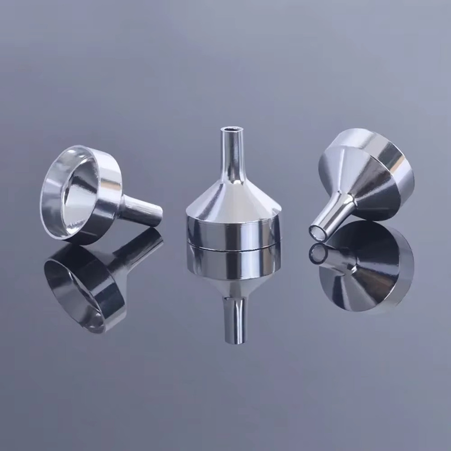 vvocci 5-teiliges Mini-Trichter-Set aus Edelstahl in Silber mit abnehmbarem Filter für Flüssigkeiten und Öl - Bild 3