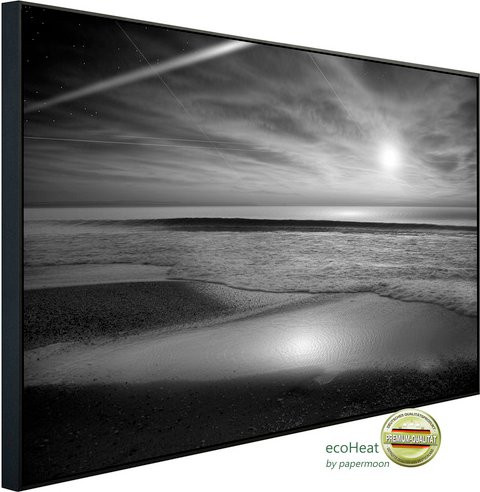 papermoon EcoHeat Infrarotheizung Strand Schwarz Weiss mit Matt-Effekt und App-Steuerung - Bild 1