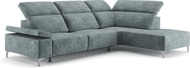 VitaliSpa Ecksofa James in Grau mit Relaxfunktion, USB-Anschluss und Taschenfederkern, B: 301 cm, T: 86 cm - Bild 1