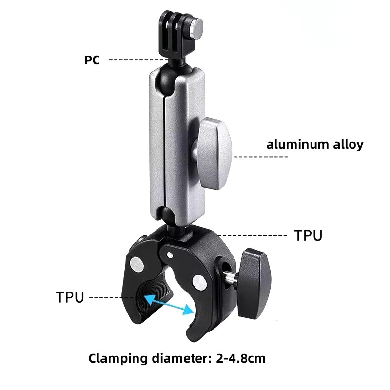 Gimbal Adapter Rahmen für DJI Osmo Pocket 3, Pocket 2, Pocket 1 und GoPro Action Kameras zur Befestigung am Mountainbike oder Motorrad - Bild 4