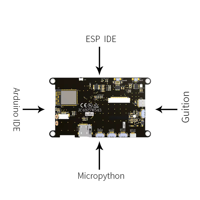 Guition ESP32-S3 LCD-Anzeigemodul mit 4,3-Zoll-IPS-Display, 8M PSRAM, 4M Flash, WiFi und Bluetooth in Schwarz - Bild 4