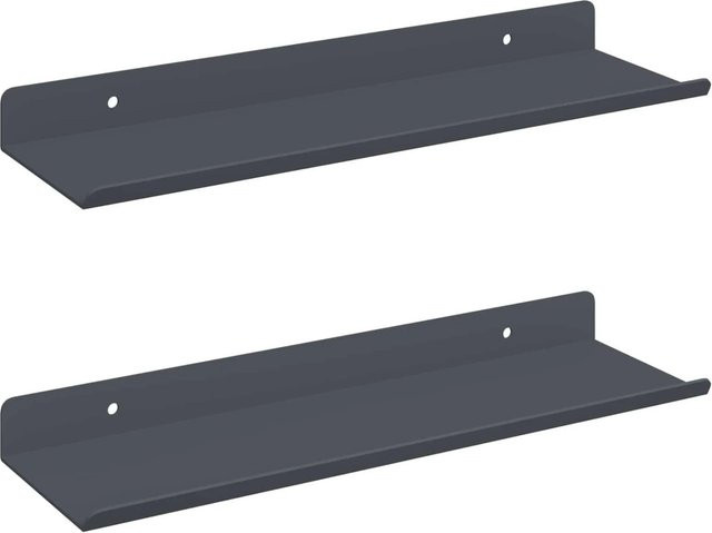 vidaXL Schwebendes Regal 2er Set aus Metall in Anthrazit Matt, B/H/T: 30 x 9 x 2,5 cm - Bild 1