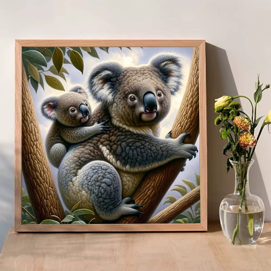Momoart Diamond Painting Koala DIY Set mit runden Steinen in Multicolour, B/H: 20 x 20 cm - Bild 3