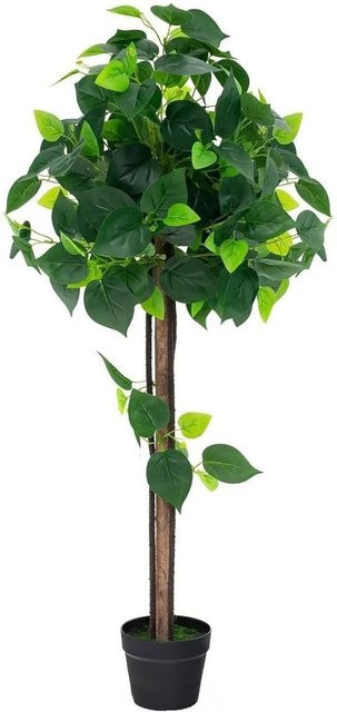 Costway Kunstbaum Grün mit Topf für Haus und Büro, Höhe: 114 cm - Bild 1