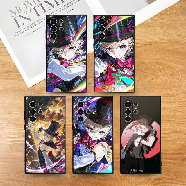 Lyney Genshin Impact Handyhülle für Samsung Galaxy S25 S24 S23 S22 S21 S20 Plus 5G Ultra Frosted Non-Slip Soft Cover Multicolour - Bild 1