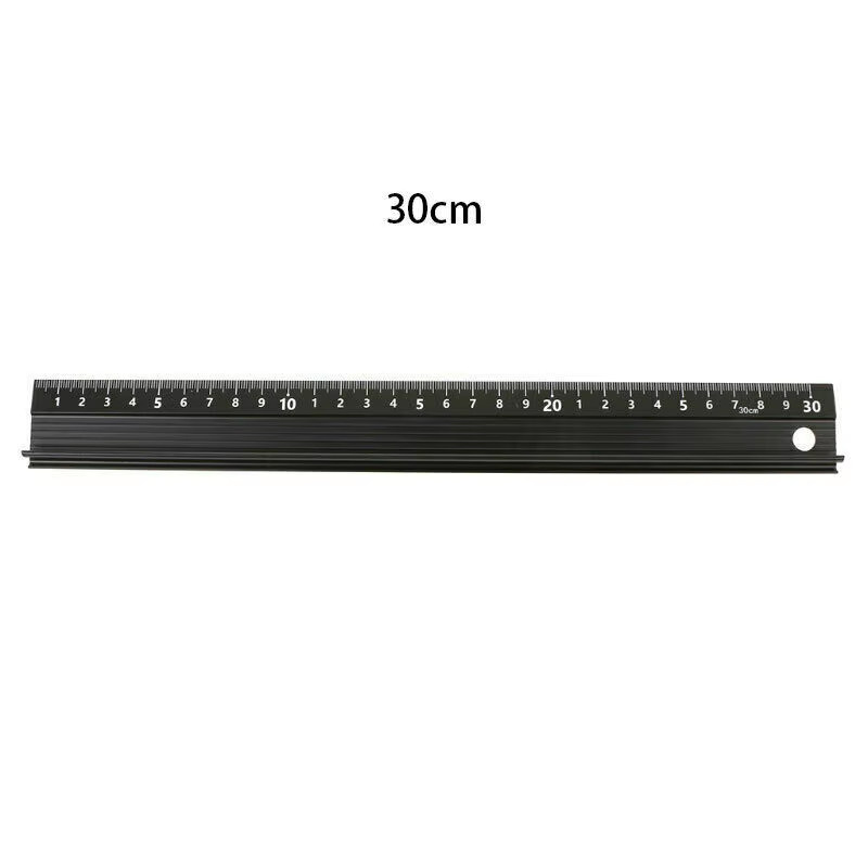 Rutschfestes Metalllineal aus Zinklegierung in Schwarz für Schule, Büro und Handwerk, Länge: 20 cm, 30 cm oder 45 cm - Bild 6