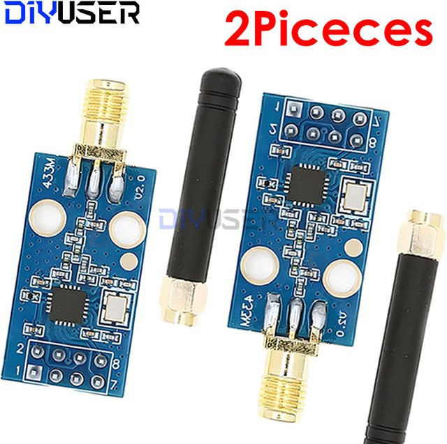 DIYUSER 2er Set 433MHz Long Range Wireless Transceiver Modul Kit mit SMA Antenne und CC1101 Chip für IoT und Fernbedienungen - Bild 1