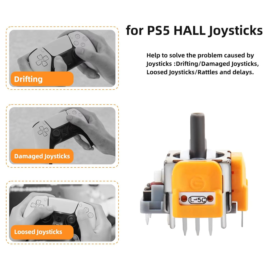 Gryan Hall Effect Joystick 3D Analog Sensor Ersatz ThumbStick für PS5, PS4, Xbox One und Nintendo Switch Pro Controller Reparatur Zubehör, Multicolor - Bild 6