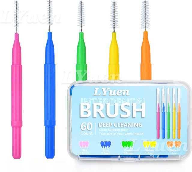 LYuen Interdentalbürsten, 60 Stück, 5 Größen, extra schlank - Bild 1