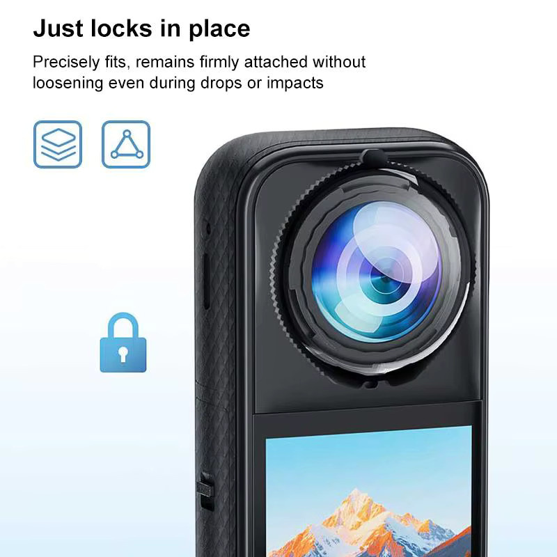 PULUZ Standard Rotation PC-Objektivschutzabdeckung für Insta360 X5 in Schwarz - Bild 5