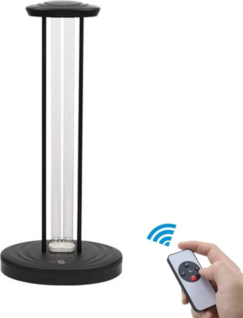 ZHMZH UVC Desinfektionslampe 38W mit Ozon und Fernbedienung, 254nm Quarz Keimtötendes Licht, Schwarz, B/T/H: 44,0 x 20,0 x 20,0 cm - Bild 1