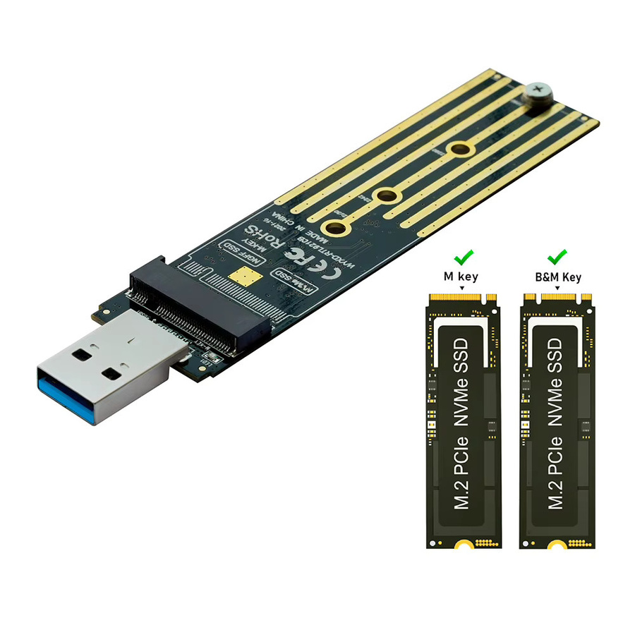 VODOOL M.2 NVMe und SATA USB-C Adapter mit 10Gbps Dual-Protokoll Unterstützung, Schwarz - Bild 4