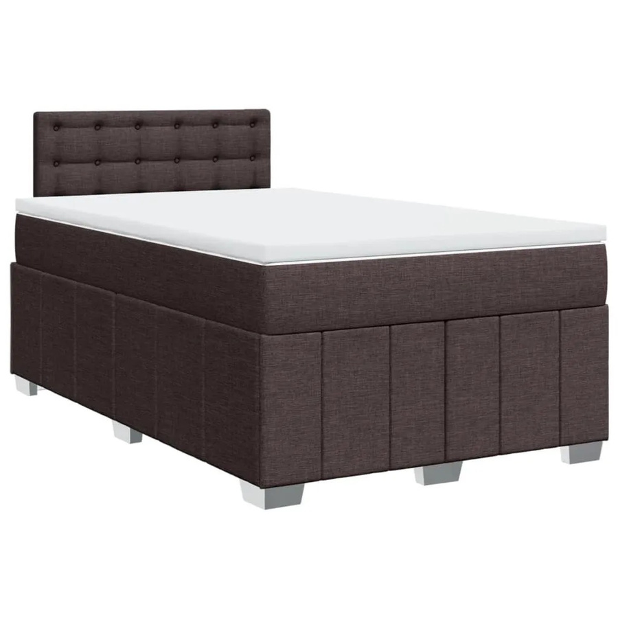 vidaXL Boxspringbett mit Matratze Dunkelbraun B/T/H: 120 x 190 x 100,5 cm mit USB-Anschluss und Unterbettbeleuchtung - Bild 2