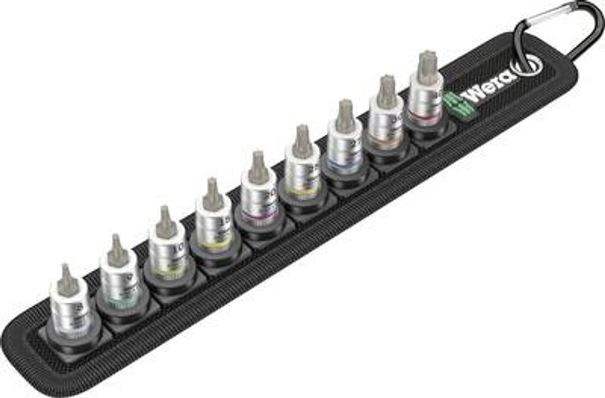Wera Zyklop Bitnuss-Satz A3 TX HF mit Haltefunktion, 9-teilig, 1/4 Zoll (6,3 mm), Torx, schwarz-silber - Bild 2