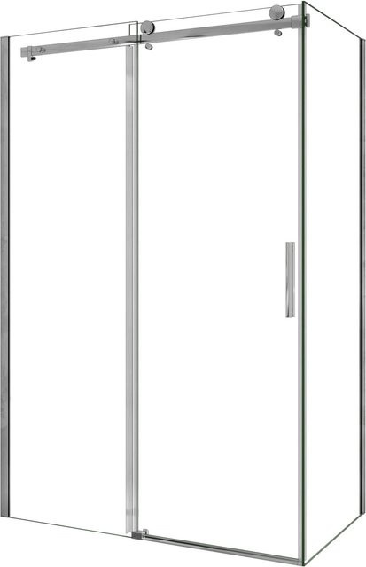 AICA Eckdusche mit Schiebetür aus 6mm ESG-NANO Sicherheitsglas, Farbe: Transparent/Silber, B: 115 cm, T: 90 cm, H: 195 cm - Bild 1