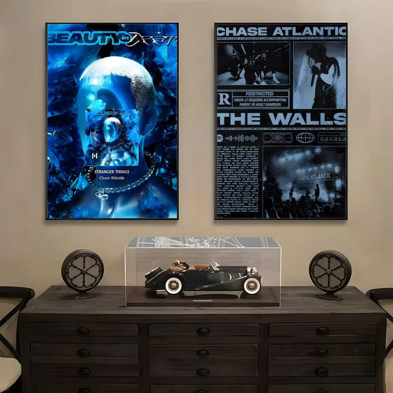 Chase Atlantic Beauty in Death Album Poster aus wasserfestem PVC, selbstklebend und mehrfarbig, wandmontiertes Wandkunst-Porträt im Hochformat - Bild 3