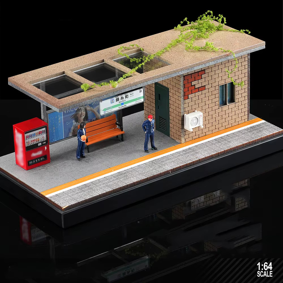 KICARMOD Open-Air Tram Waiting Station, Diecast Model Car Park Model Scene, 1:64, ab 14 Jahren - Bild 4