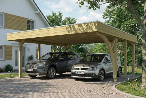 SKANHOLZ Carport Friesland mit Einfahrtsbogen aus Fichte in Grün, B: 546 cm, T: 555 cm - Bild 1
