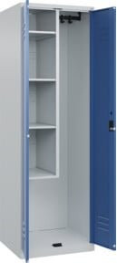 C+P Putzmittel-Spind Classic PLUS mit 2 Abteilen und Zylinderschloss in Grau und Blau, B/T/H: 185 x 60 x 50 cm - Bild 1