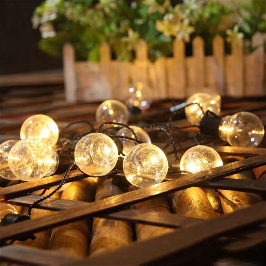 Batteriebetriebene LED Lichterkette im Retro-Design mit warmweißen Glühbirnen für Silvester, Hochzeit und Weihnachten, transparent - Bild 3