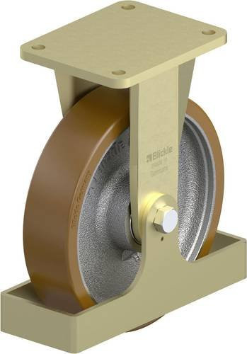 Blickle Schwerlast-Bockrolle BS-GB 250K-FS mit 250mm Rad-Durchmesser und 1500kg Tragfähigkeit in Silber - Bild 1