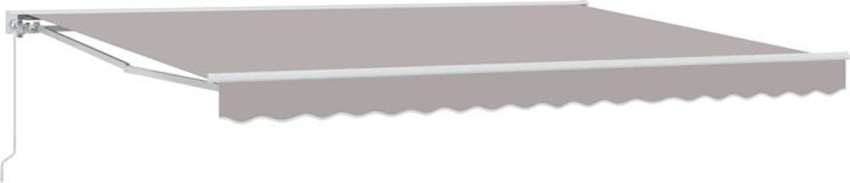 Manuell einziehbare Markise vidaXL in Grau mit Polyester und Aluminium, B: 5 m x T: 3,5 m - Bild 1