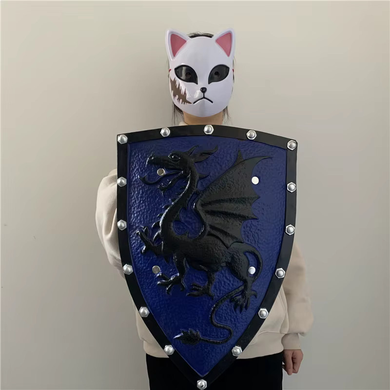 LeiNingYuan Mittelalterlicher Krieger Schild schwarzer Drache, Cosplay Requisite, 52cm - Bild 2