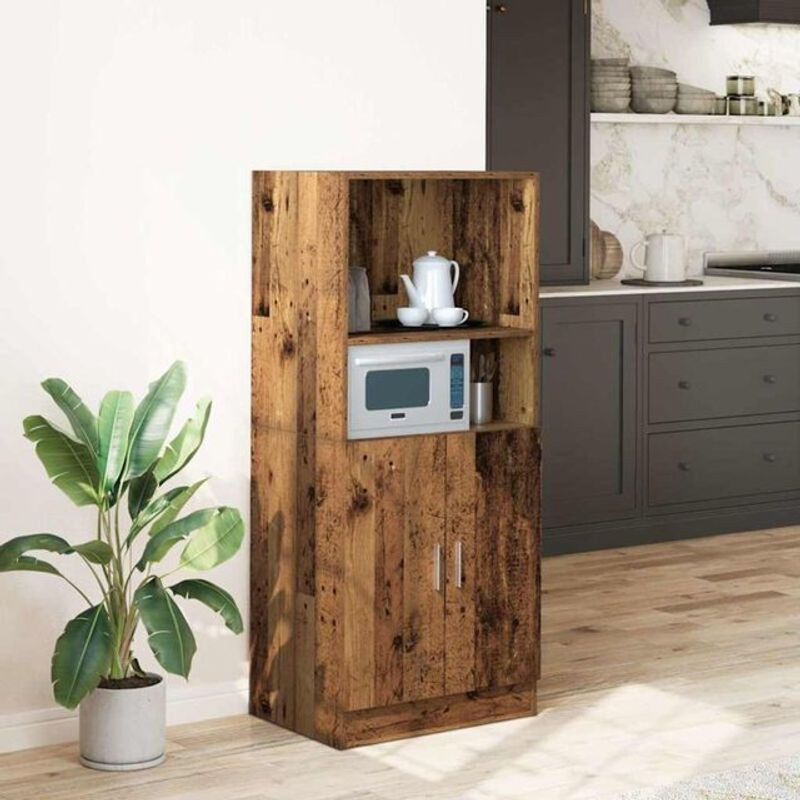 Küchenunterschrank in Altholz-Optik von vidaxl, Braun, Landhaus-Stil, B/T/H: 57 x 41,5 x 131,5 cm - Bild 1