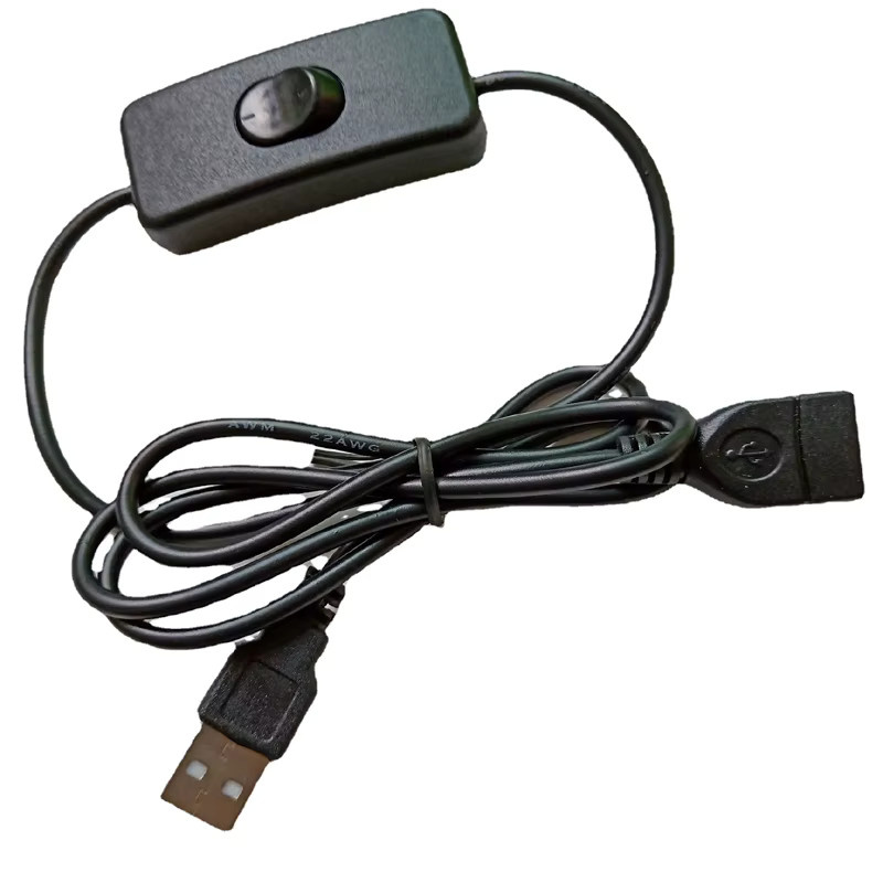 HTDTMTI USB-Verlängerungskabel mit Ein-/Ausschalter in Schwarz für Datenübertragung und Stromversorgung von LED-Streifen und USB-Geräten - Bild 1
