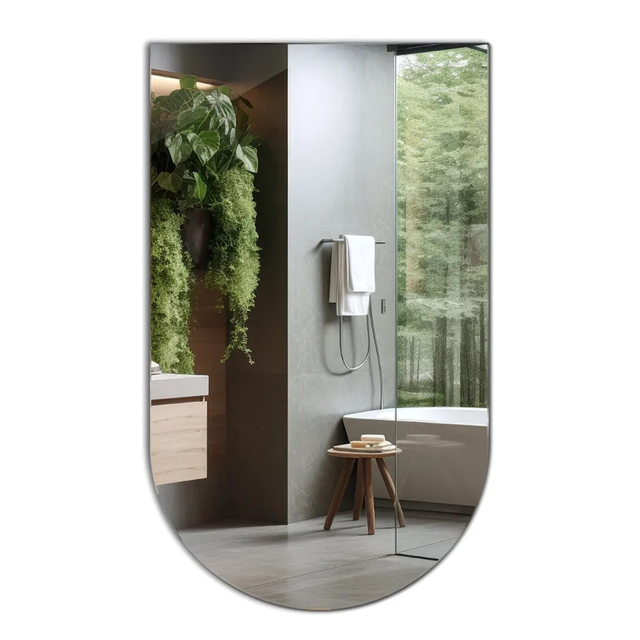 Tulup Wandspiegel Oval in Kapselform für dein Badezimmer, Breite: 50 cm, Höhe: 90 cm - Bild 2
