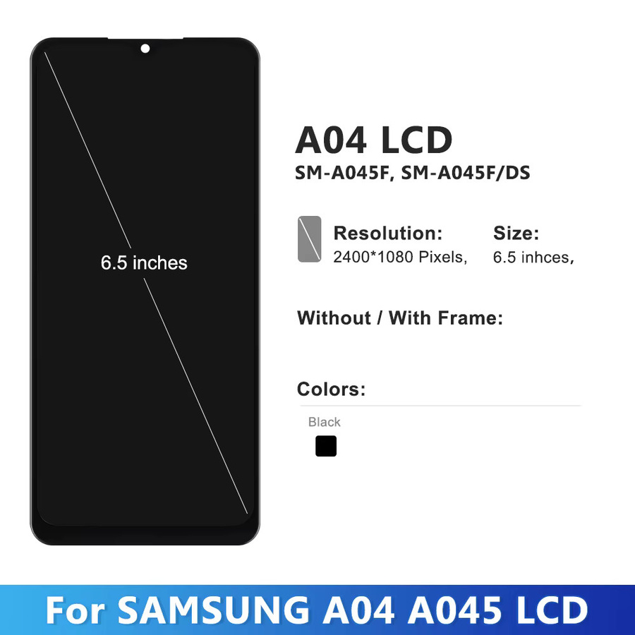 Samsung A04 LCD Display Touchscreen Digitizer Ersatzteil in Schwarz für 6,5 Zoll Modelle A045F und A045M - Bild 3