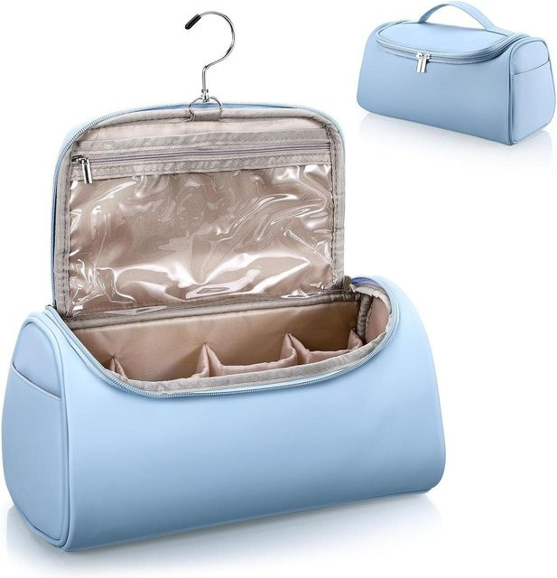 GoolRC Tragbare Reisetasche als Organizer für Föhn und Lockeneisen, Wasserdichte PU Aufbewahrungstasche in Blau - Bild 1