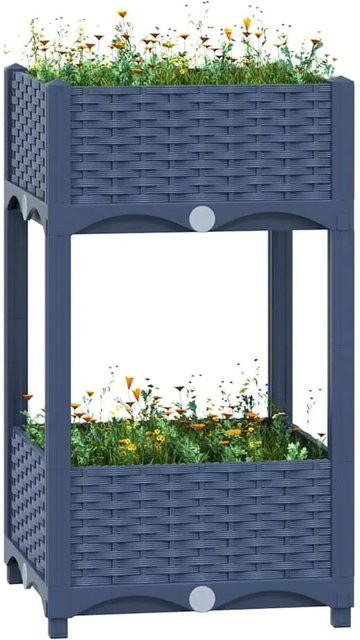 Furnicato Hochbeet aus Polypropylen in Blaugrau, B/T/H: 40 x 40 x 71 cm - Bild 1