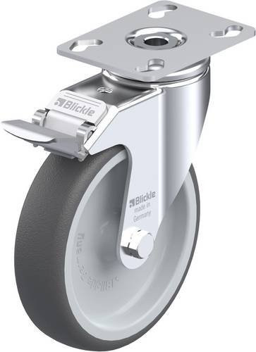 Blickle Lenkrolle LKPA-PATH 126G-FI mit Feststeller, Farbe: Grau/Silber, Rad-Durchmesser: 125 mm, Tragfähigkeit: 120 kg - Bild 1