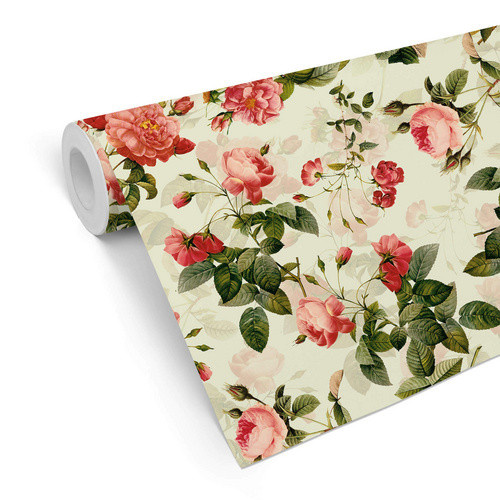 K&L Wall Art Vliestapete Vintage Pfingstrosen Rosen Blumen mehrfarbig matt - Bild 3