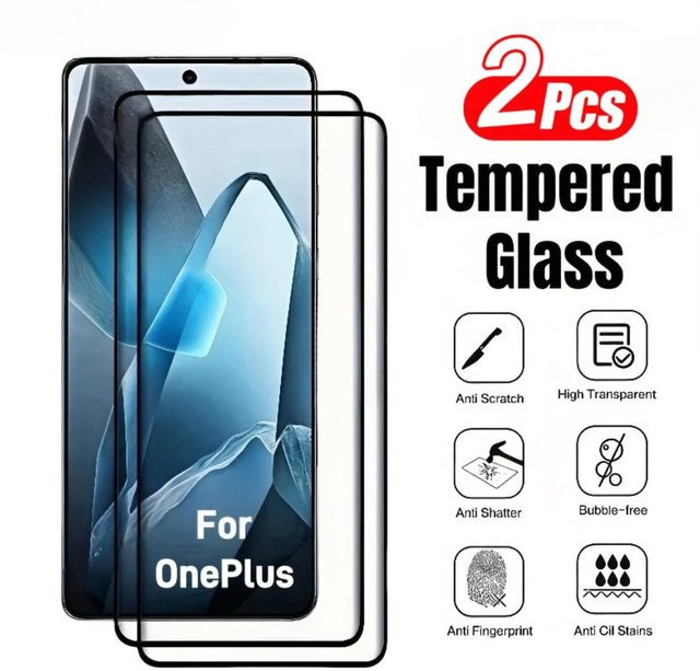 2 Stück OnePlus Displayschutzfolie aus gehärtetem Glas, hochauflösend und transparent - Bild 1