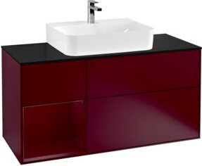 V&B Waschtischunterschrank Finion mit Wandbeleuchtung, Blau matt, Breite: 120 cm, Tiefe: 50,1 cm, Höhe: 50,1 cm - Bild 1