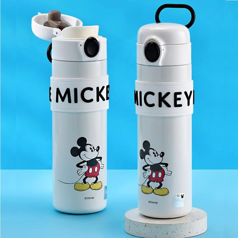 Disney Isolierbecher aus Edelstahl mit Strohhalm, Weiß, 500 ml - Bild 3