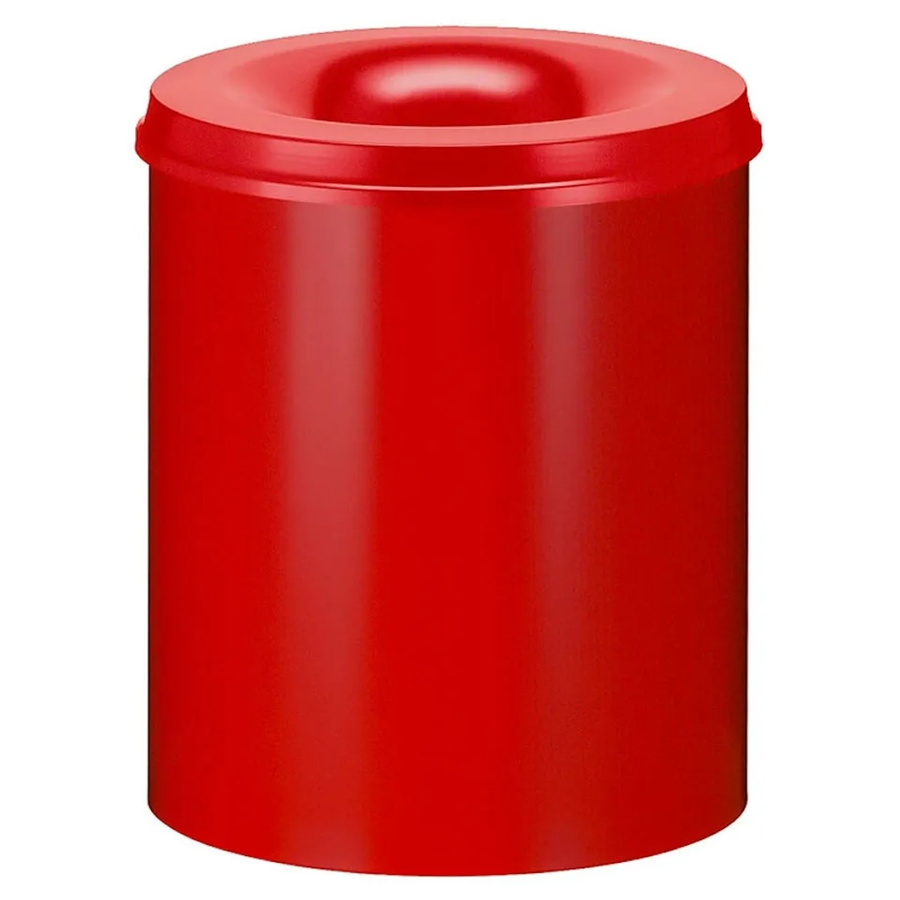 PROREGAL Selbstlöschender Papierkorb und Abfallsammler aus Metall in Rot, Höhe: 54 cm, Durchmesser: 47 cm - Bild 2