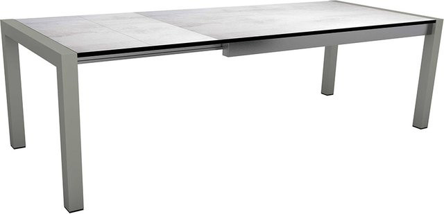 Stern Ausziehtisch Silverstar 2.0 aus Aluminium in Graphit mit Tischplatte in Zement hell Dekor, B: 214 bis 294 cm, T: 100 cm, H: 75 cm - Bild 1