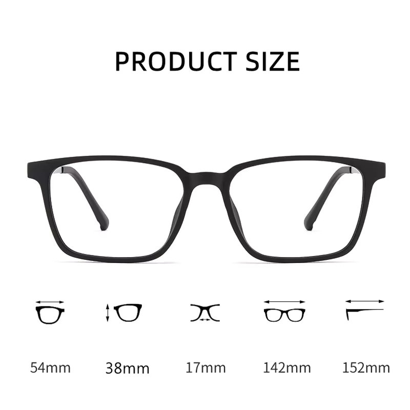 LOERHUNAR Korrektionsbrille, quadratisch, Vollrand, Titan, Unisex, schwarz, Blaulichtfilter - Bild 2
