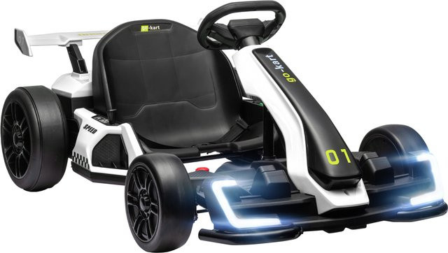 HOMCOM Elektro Go-Kart mit Drift-Funktion, 2 Motoren, Weiß, 6 Jahre - Bild 1