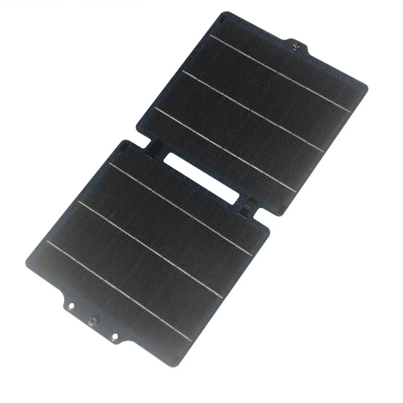 Luxuglow Faltbares Solarladegerät 10W mit USB-C und USB-A für Camping und Notfälle, Schwarz - Bild 3