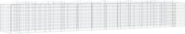 Furnicato Gabionen-Hochbeet mit Hochbogen aus verzinktem Eisen in Silber, B/T/H: 600 x 100 x 100 cm - Bild 1