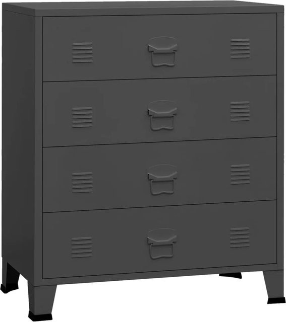 vidaXL Industrial Kommode aus Metall mit Schubladen in Anthrazit, B/T/H: 78 x 40 x 93 cm - Bild 1