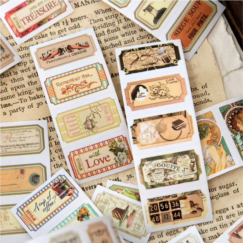 Vintage Brief Washi Tape Dekor Bänder in Multicolour für Scrapbooking und DIY Bastelarbeiten, Breite: 2,5 cm - Bild 4