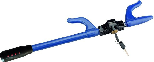 OLYMPIA LKL 107 Lenkradkralle mit LED Diebstahlsicherung in Blau - Bild 1